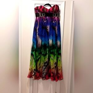 Le Femme Y2K Multi color  rhinestone Gown Size 8